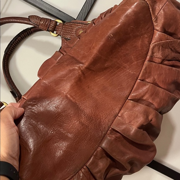 Y2K VINTAGE JUICY COUTURE FREESTYLE LOCK LEATHER LARGE TOTE SATCHEL - Picture 6 of 16